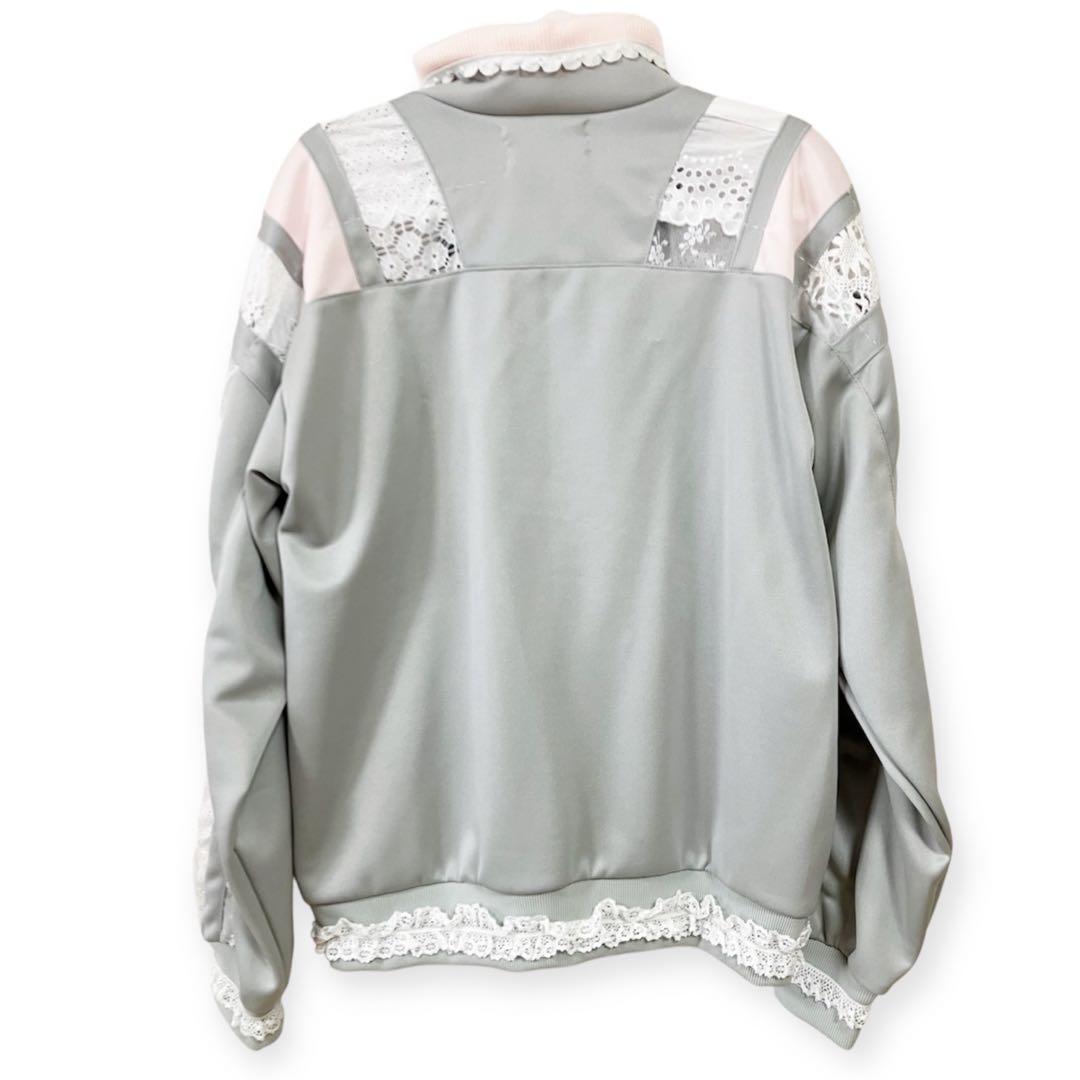 keisuke kanda ケイスケカンダ レース縫いのジャージ 上 グレー