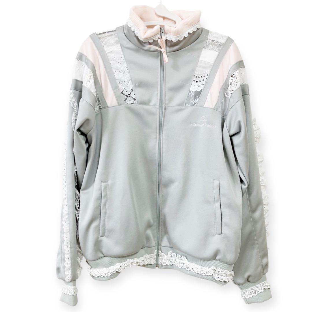 keisuke kanda ケイスケカンダ レース縫いのジャージ 上 グレー