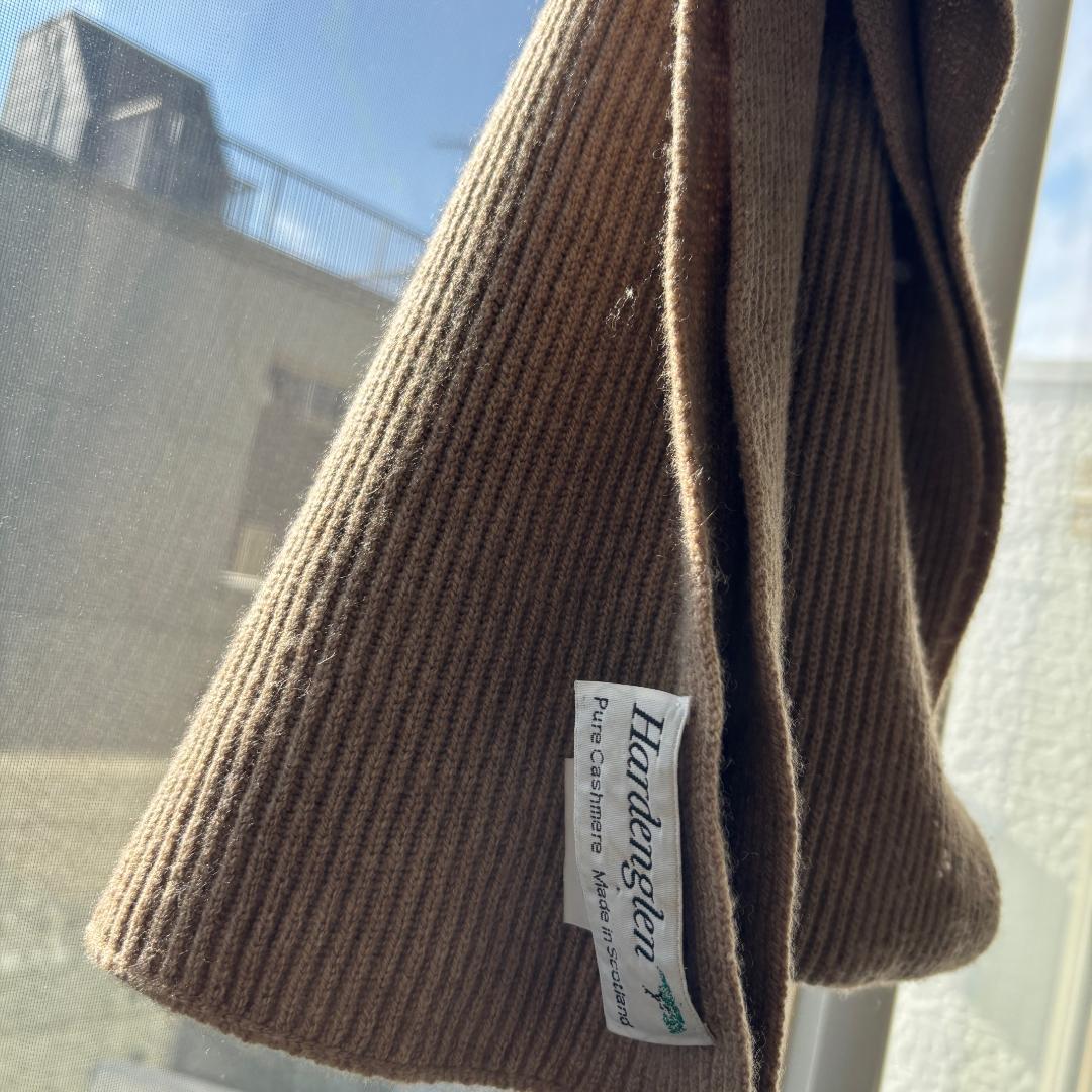 80s Hardenglen スコットランド製カシミアマフラー