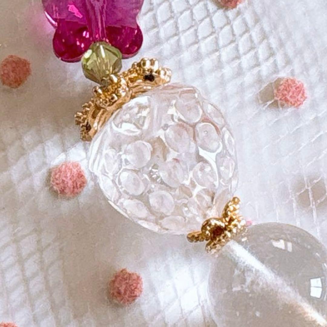 【訳あり価格】ラリマー ハートチャーム&大玉ムーンストーン・苺天然石ブレスレット