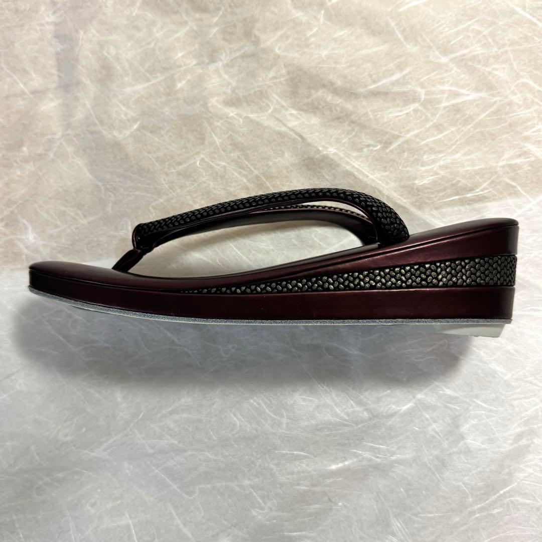 高級　草履バッグセット　和装　23.5㎝　一度使用　新品同様　ワインレッド