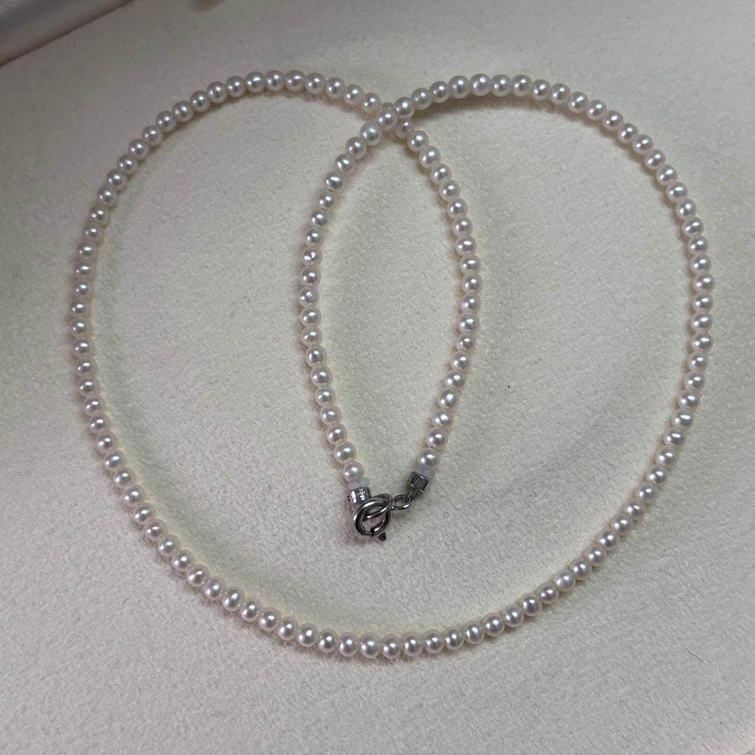 ベビーパール サイズ約3.5~4ミリ シルバークラスプ　ネックレス