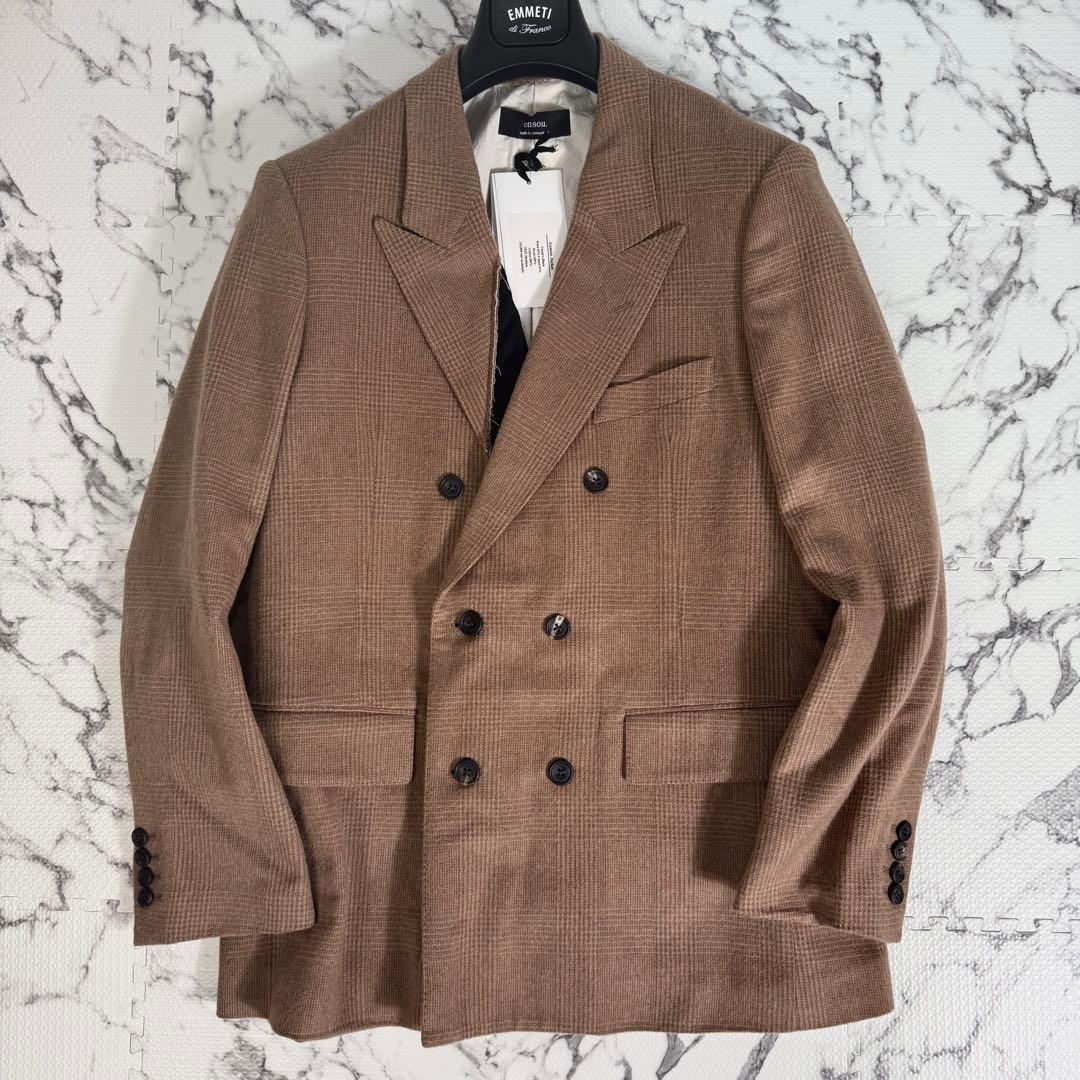 未使用◎ensou. Gemini Jacket ダブルブレスト　キャメル混