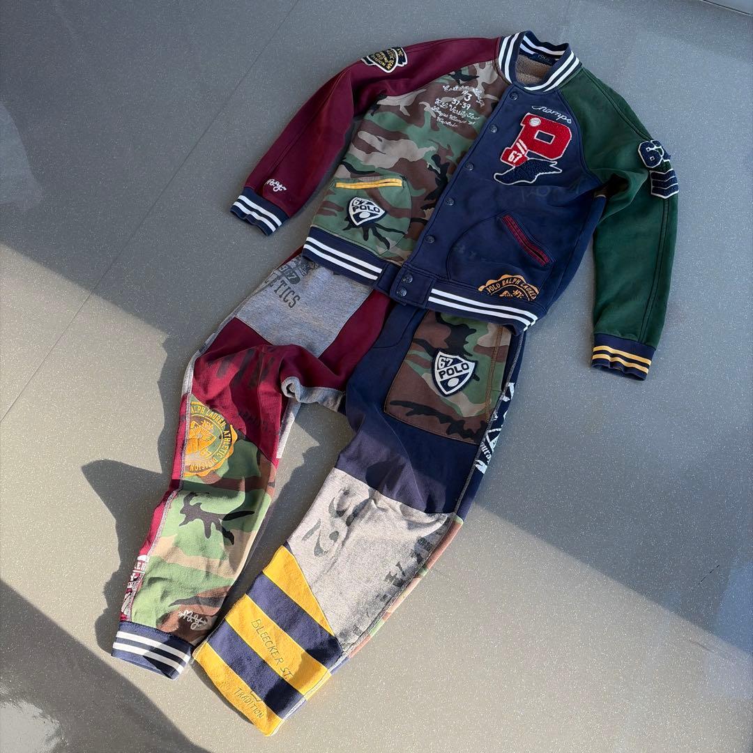 【希少】ポロラルフローレン タイガー パッチワーク スウェット セットアップ M