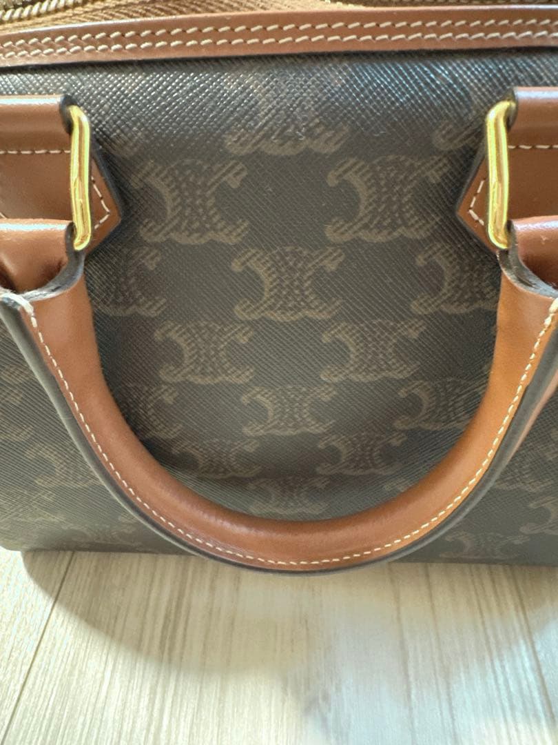 CELINE スモールボストン トリオンフキャンバス タン