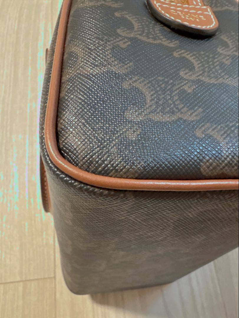 CELINE スモールボストン トリオンフキャンバス タン