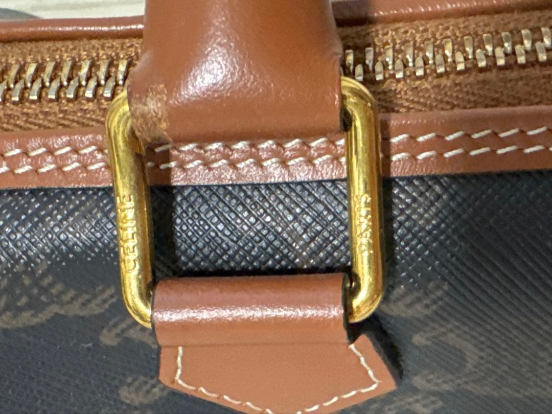 CELINE スモールボストン トリオンフキャンバス タン