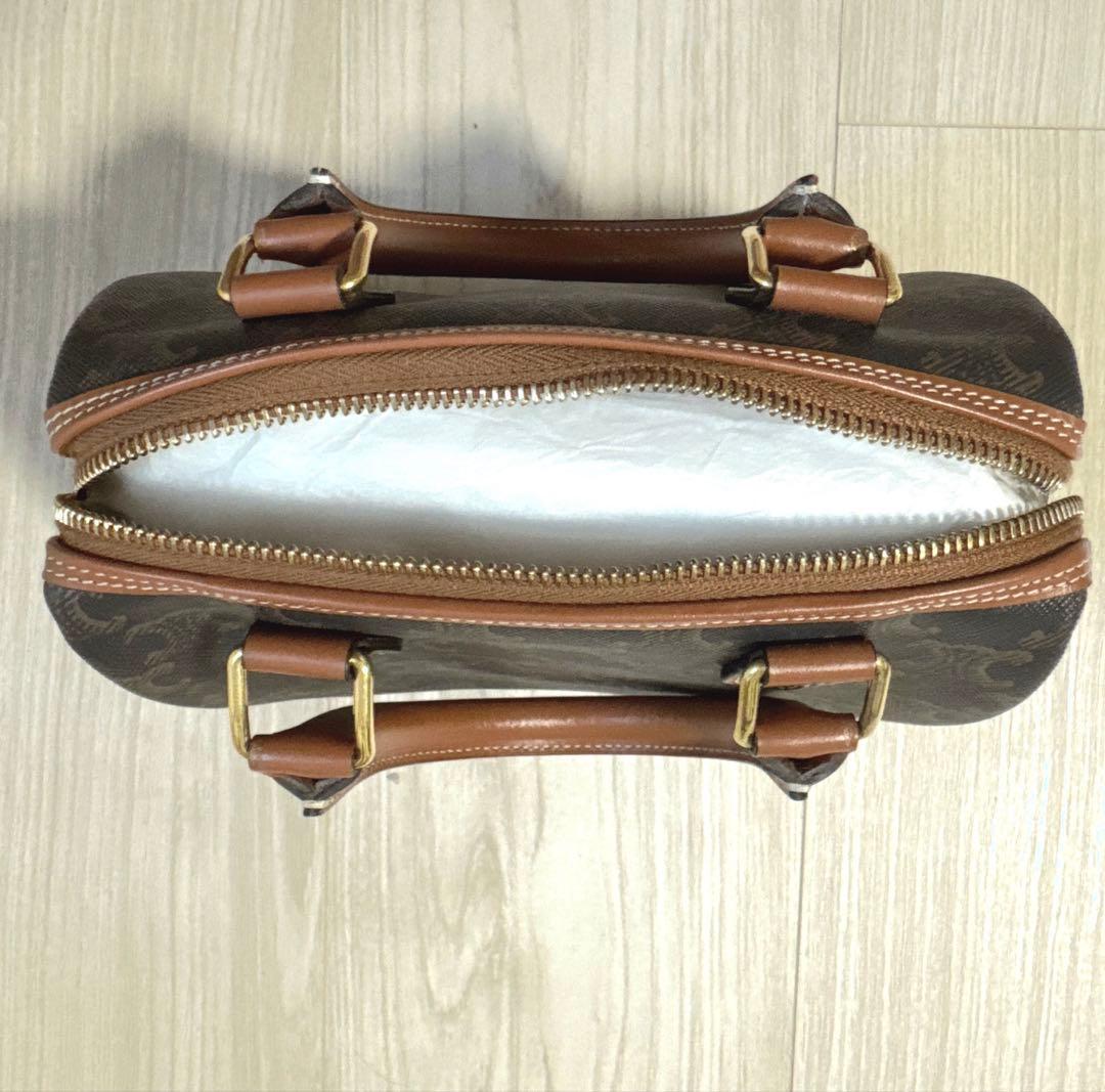 CELINE スモールボストン トリオンフキャンバス タン