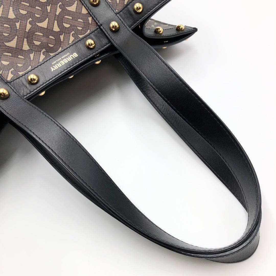 美品 バーバリー TBモノグラム トートバッグ ショルダー 肩掛け A4収納可能