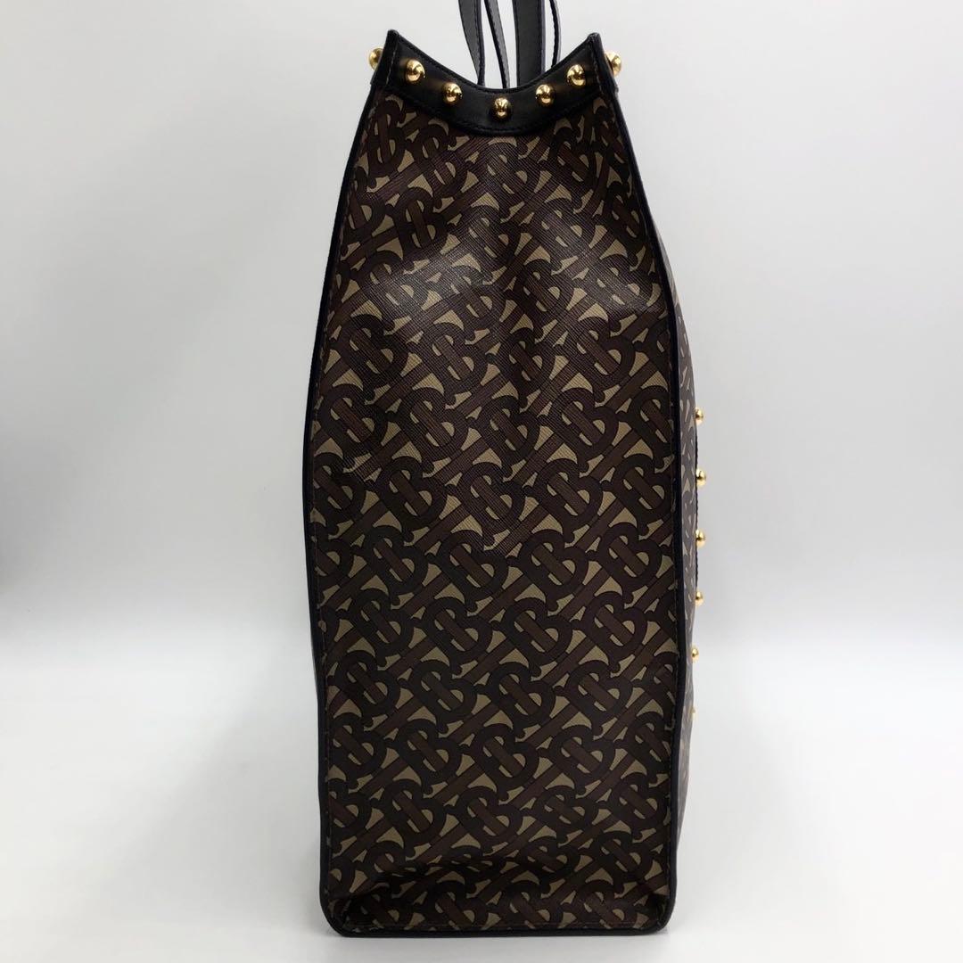 美品 バーバリー TBモノグラム トートバッグ ショルダー 肩掛け A4収納可能