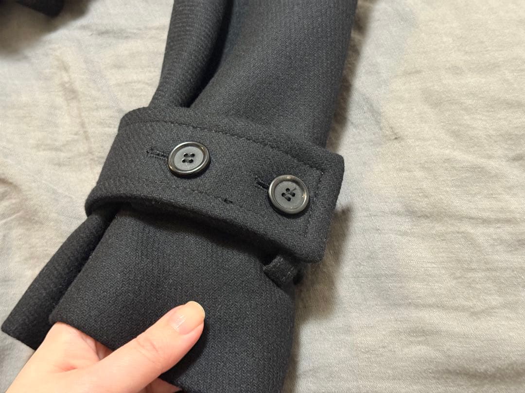 【ZARA】ベルト付きロングコート ブラック マンテコ ウール ガウンコート