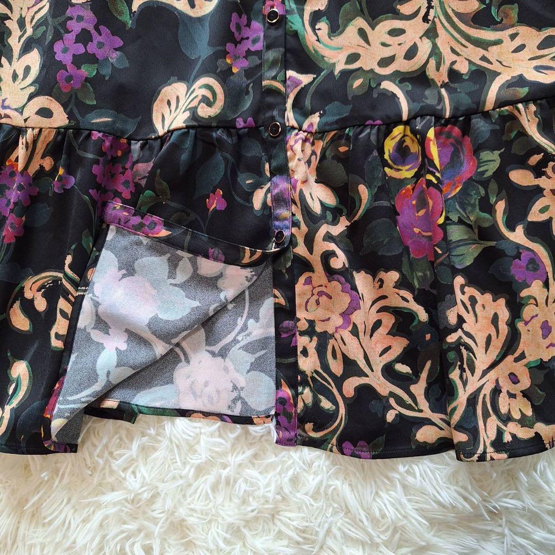 美品✨グレースコンチネンタル ローズオーナメントプリントワンピース 花柄ドレス