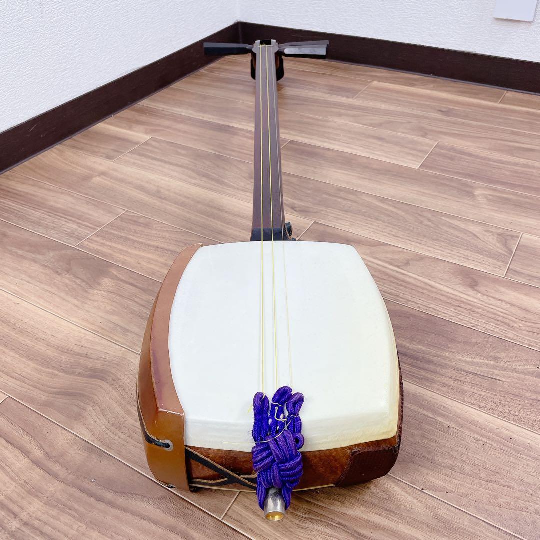 津軽三味線 一本溝 丸打胴 紅木 犬皮 東さわり 和楽器