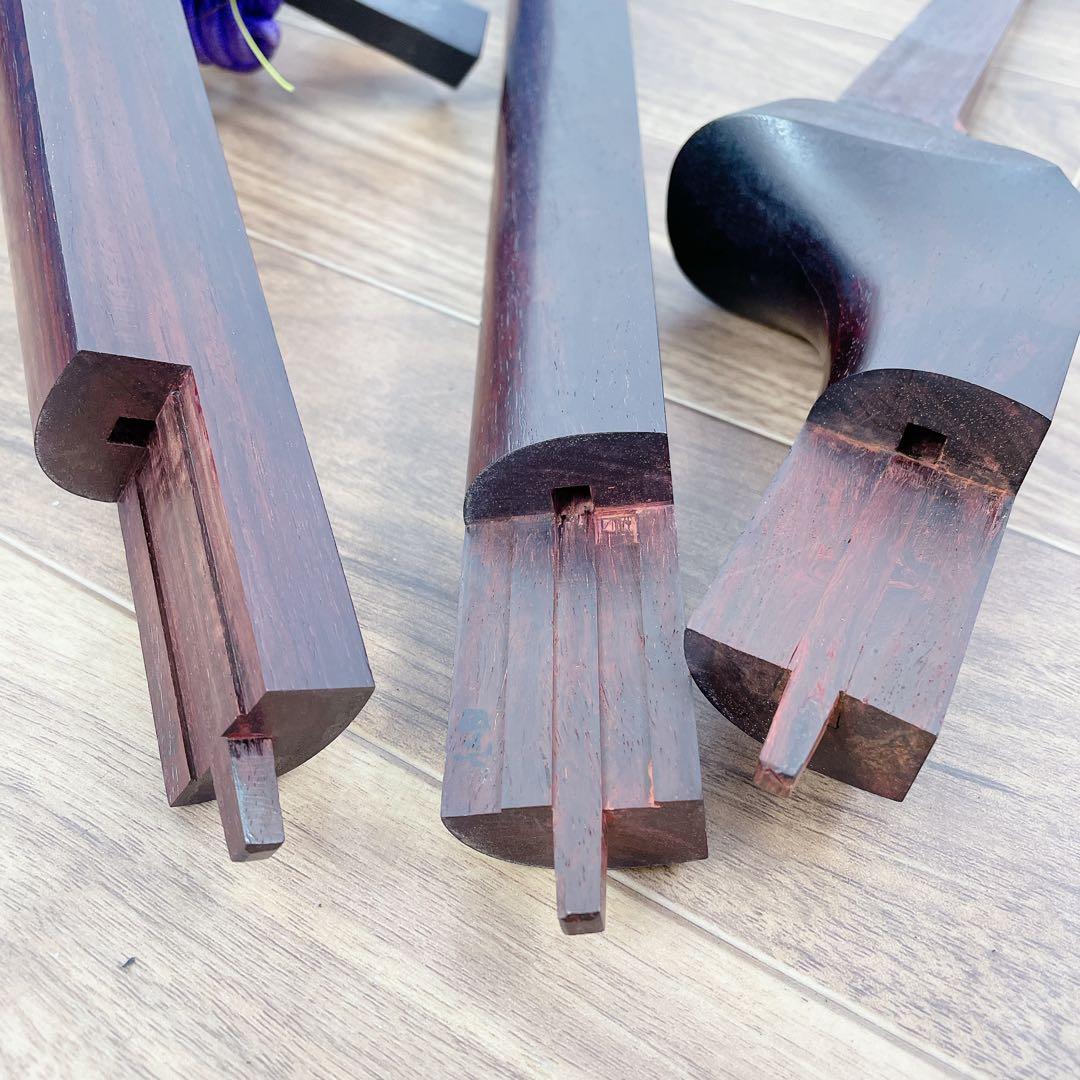 津軽三味線 一本溝 丸打胴 紅木 犬皮 東さわり 和楽器