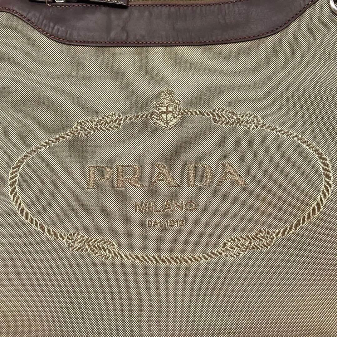 PRADA ジャガード サコッシュ レザー キャンバス ロゴ ショルダーバッグ