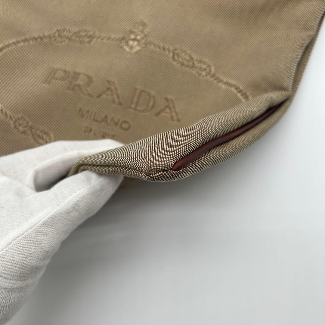 PRADA ジャガード サコッシュ レザー キャンバス ロゴ ショルダーバッグ
