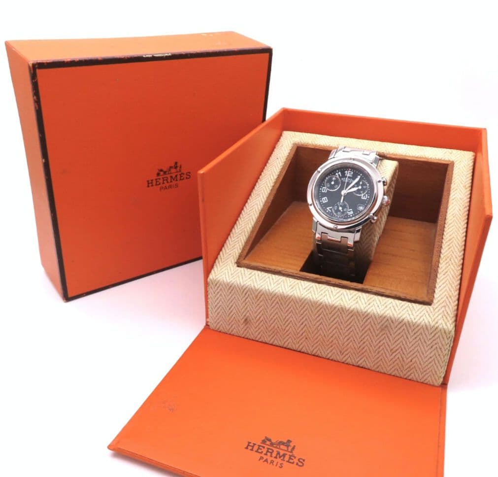 【クリッパー】HERMES エルメス時計 クロノグラフ CL1.310☆極美品☆