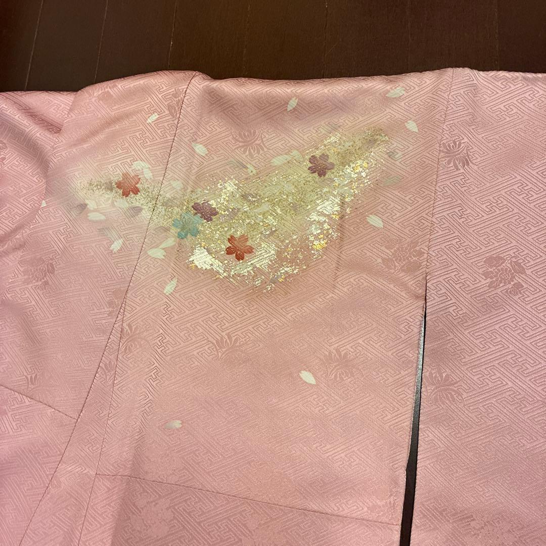淡いピンク 花柄 振袖 着物