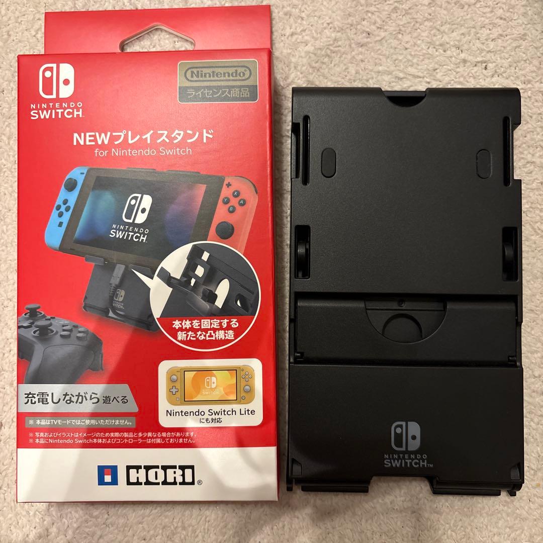 Switch本体グレー JoyConハンドル&コントローラー2つ&スタンド等付属