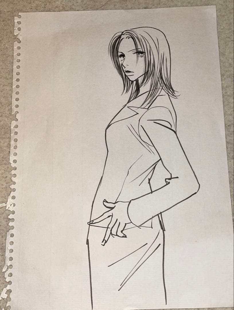 小川彌生　直筆　生原稿　ラフ画