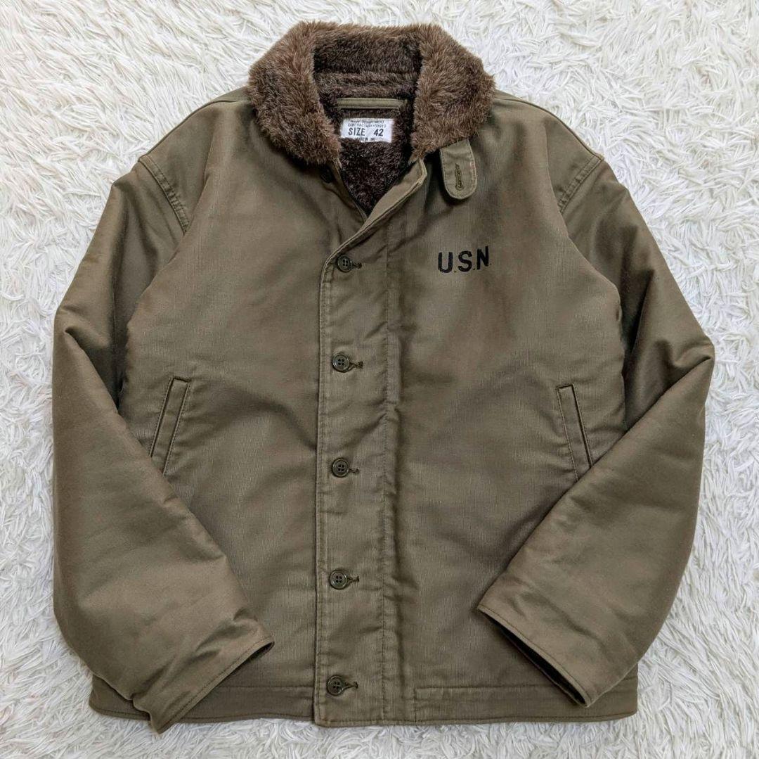 ✨美品✨ HOUSTON N-1 デッキジャケット U.S.N ミリタリー 42