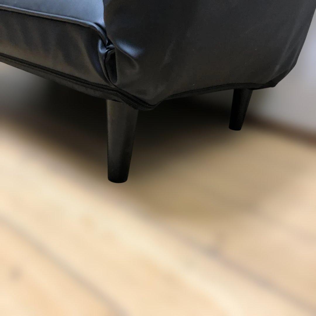 送料無料 ソファベッド リクライニング ブラック 合皮 ソファ88142