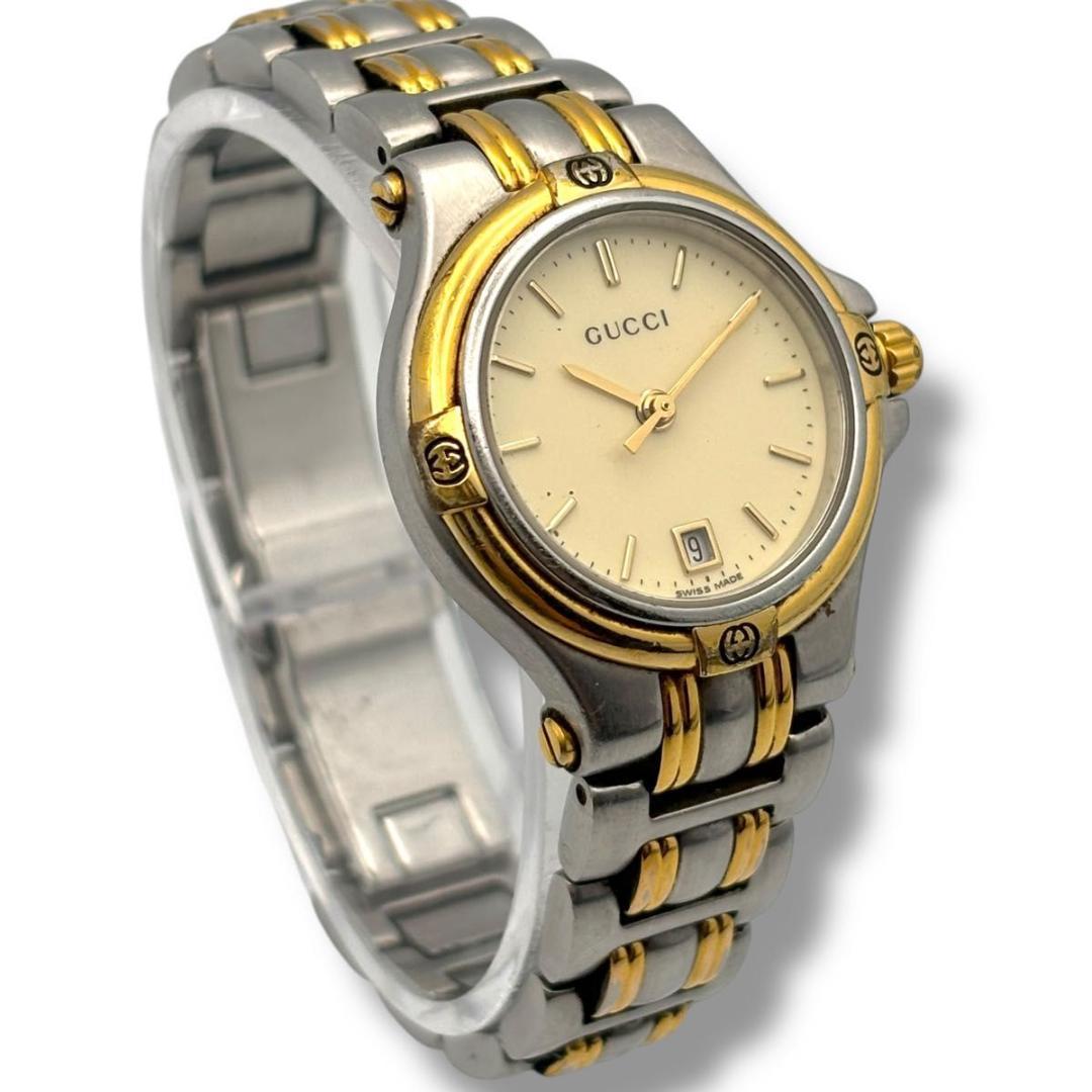稼働 グッチ 腕時計 クオーツ レディース 9040L コンビ