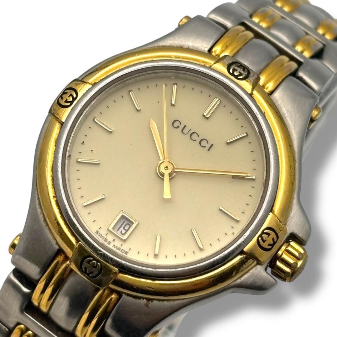 稼働 グッチ 腕時計 クオーツ レディース 9040L コンビ