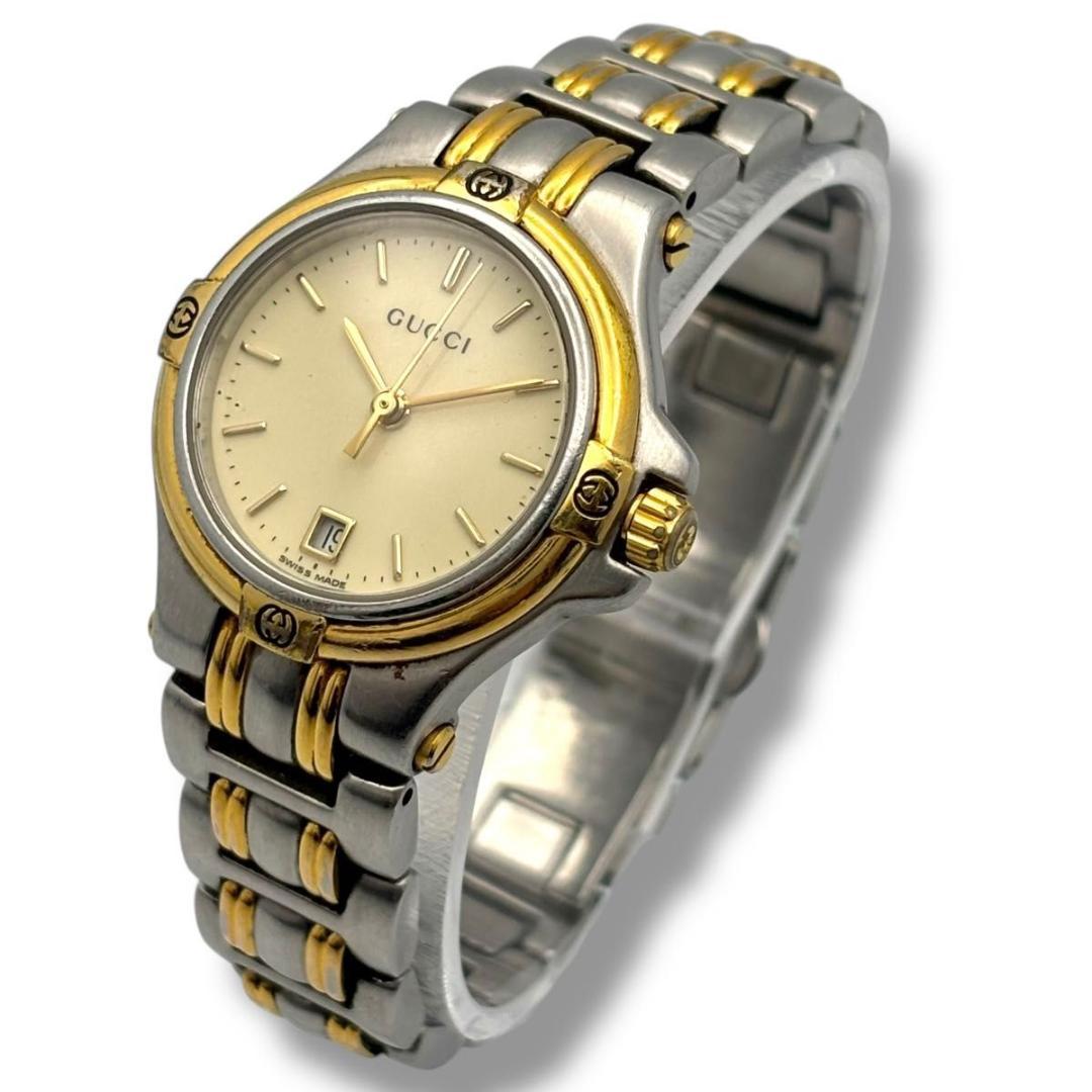 稼働 グッチ 腕時計 クオーツ レディース 9040L コンビ