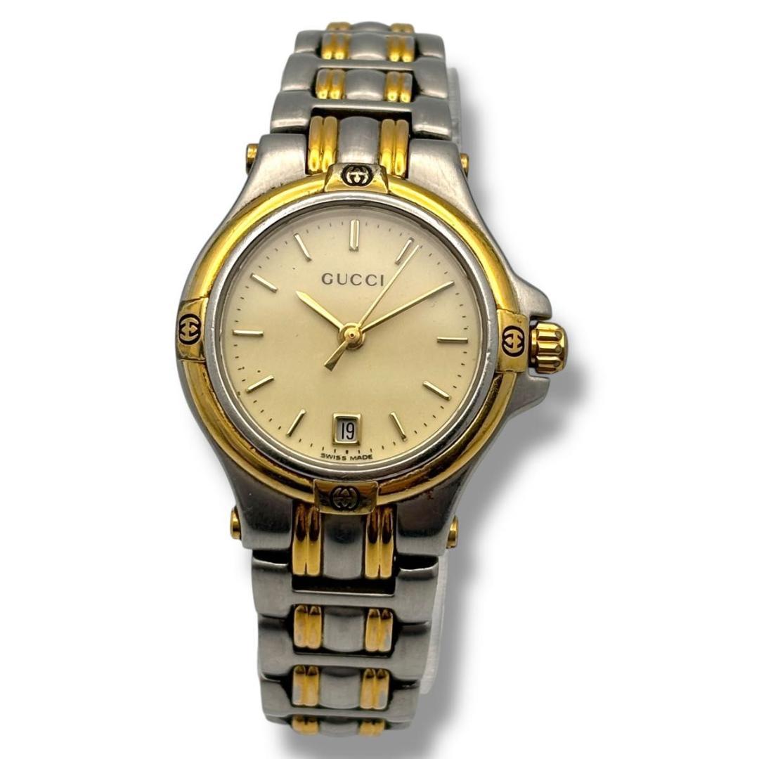 稼働 グッチ 腕時計 クオーツ レディース 9040L コンビ