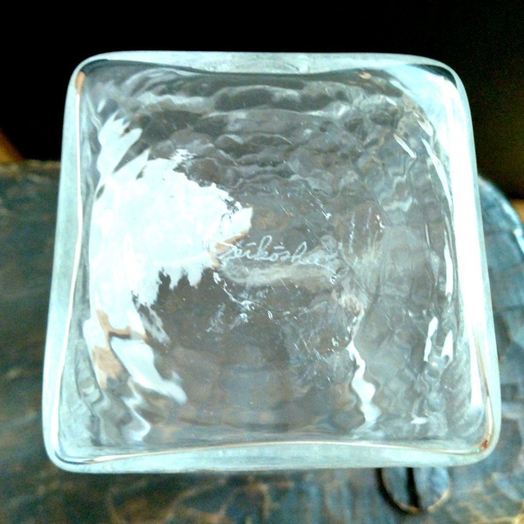 荒川尚也　ガラス　花器　笛吹きガラス　フラワーベース　晴耕社　気泡　作家