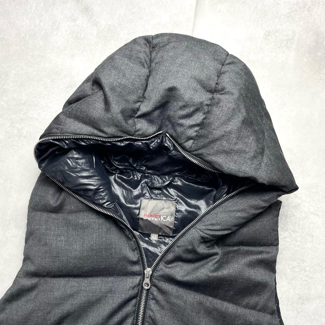 大きいサイズ✨ デュベティカ ダウンベスト　FEBEDUE グレー フード 42