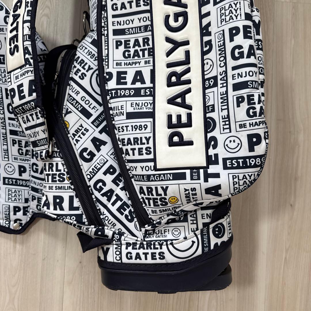 パーリーゲイツ　キャディバッグ　スタンド式　軽量　総柄　白　ホワイト　完売品