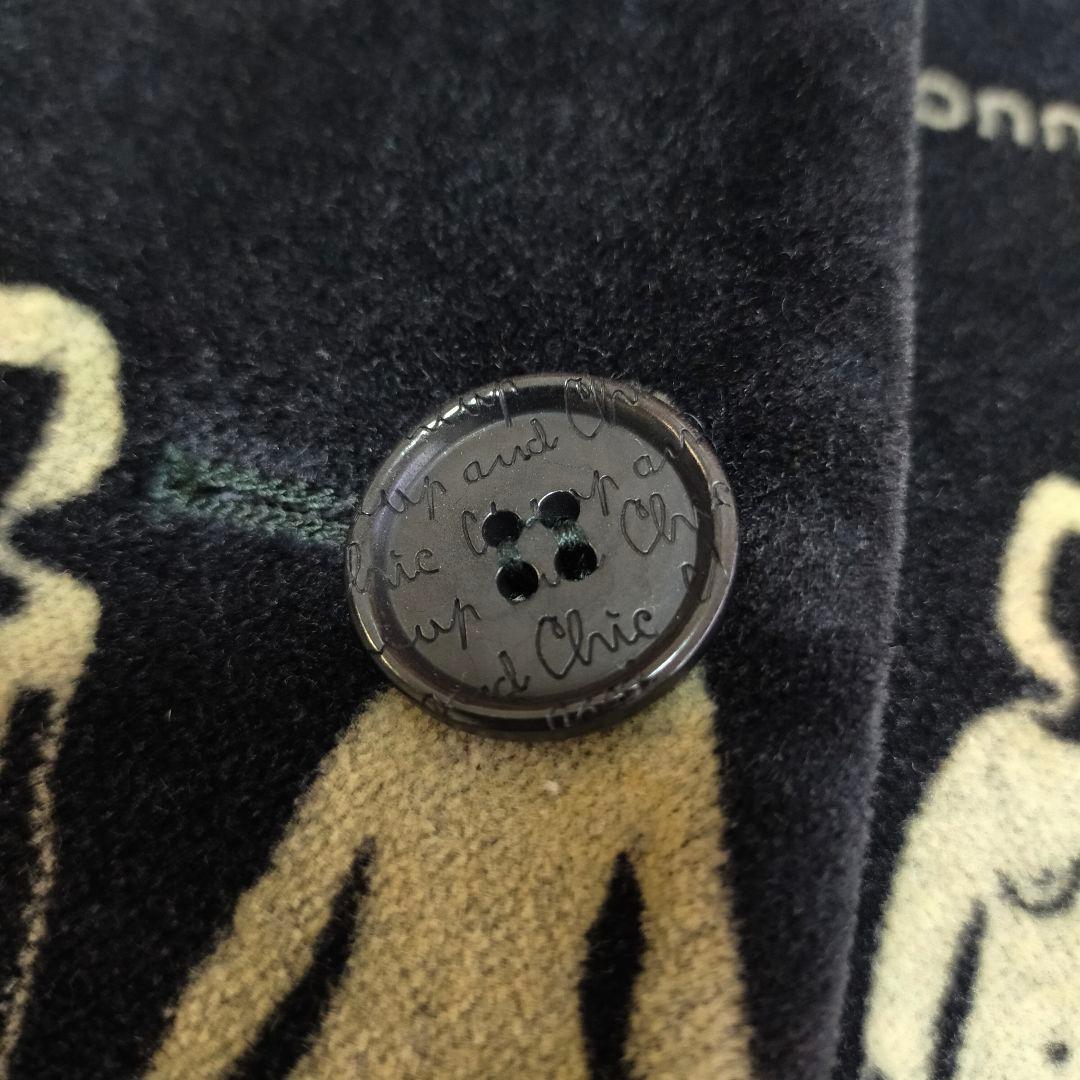 90'S　イタリア製　MOSCHINO　総柄　ベルベットテーラードジャケット