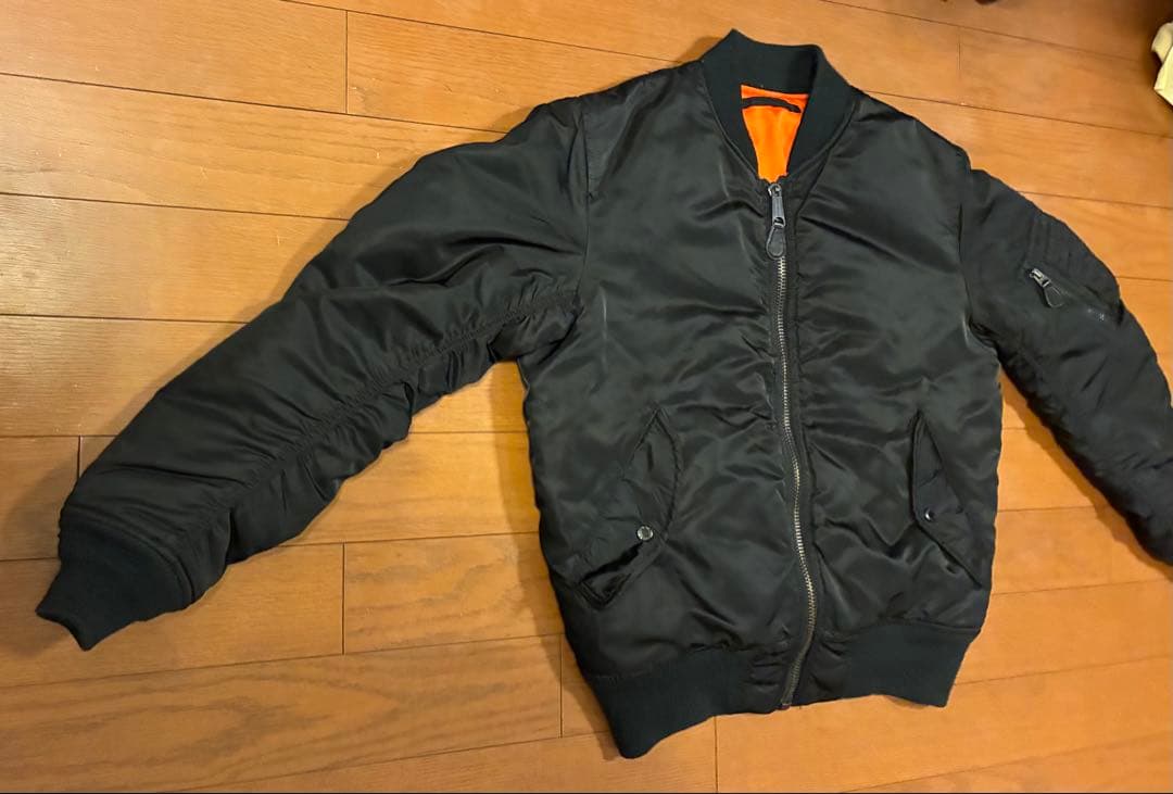 AVIREX USA MA-1フライトジャケット ブラック　L