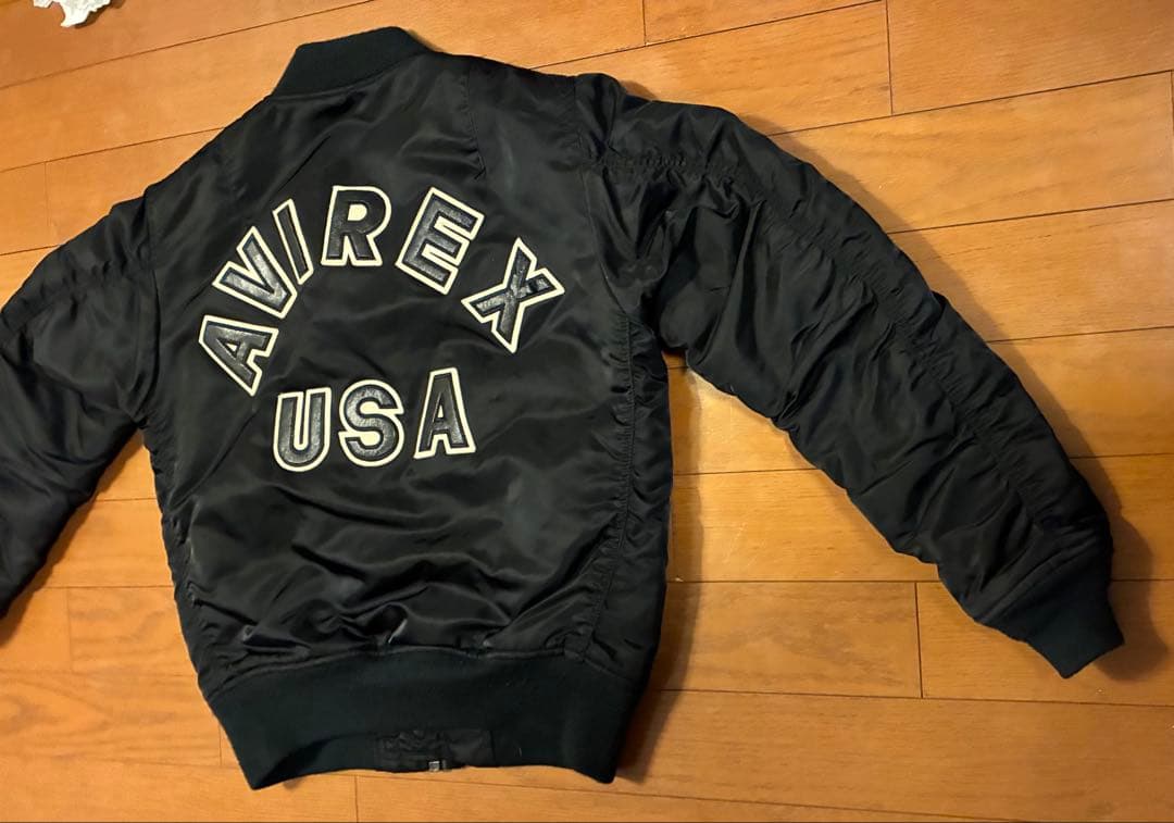 AVIREX USA MA-1フライトジャケット ブラック　L