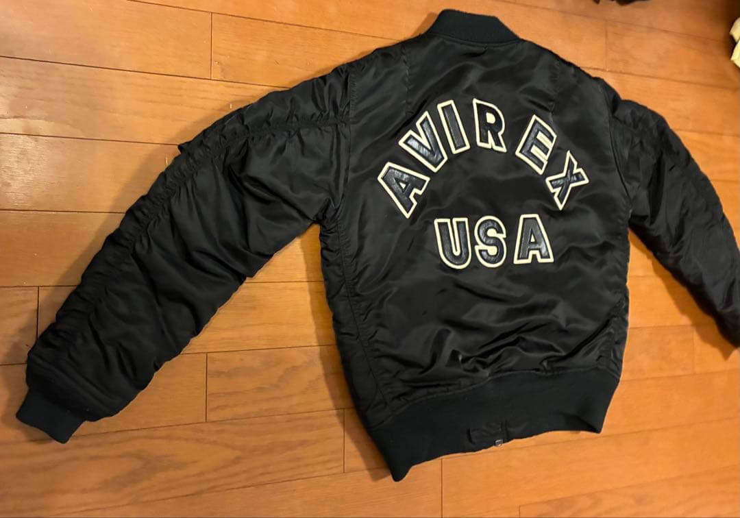 AVIREX USA MA-1フライトジャケット ブラック　L