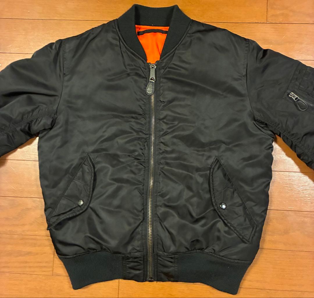 AVIREX USA MA-1フライトジャケット ブラック　L