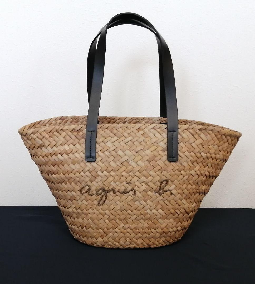 【新品・未使用】agnes b. アニエスベー かごバッグ ロゴ刺繍 巾着付き
