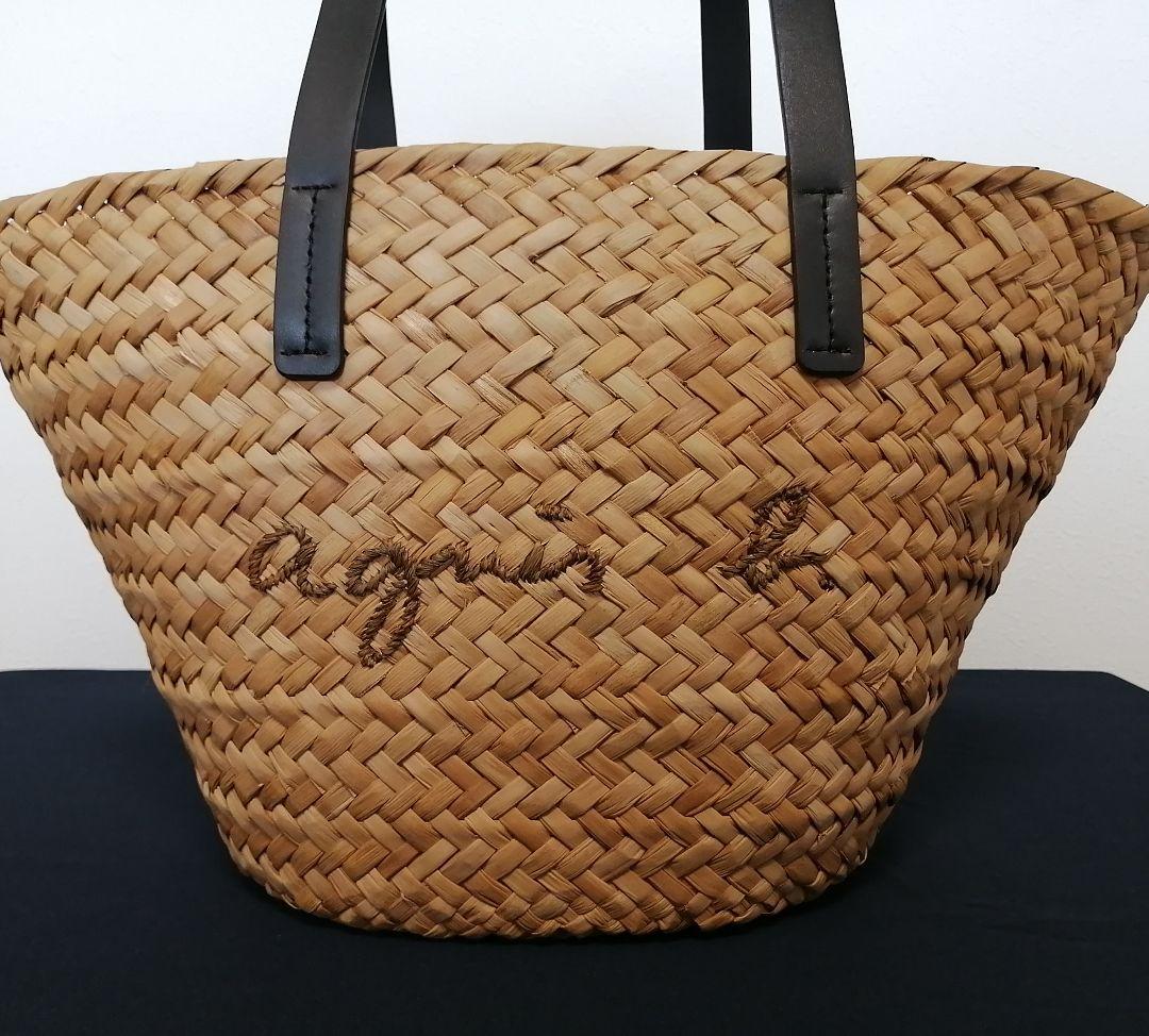 【新品・未使用】agnes b. アニエスベー かごバッグ ロゴ刺繍 巾着付き