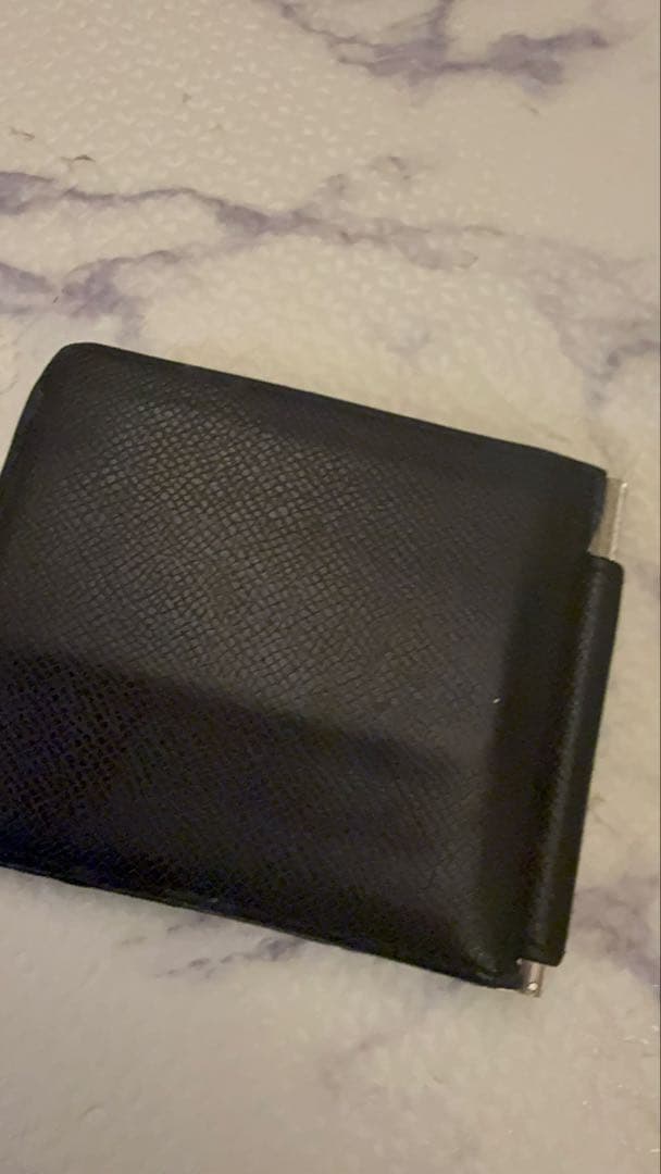 TOM FORD TF ブラック レザー マネークリップ