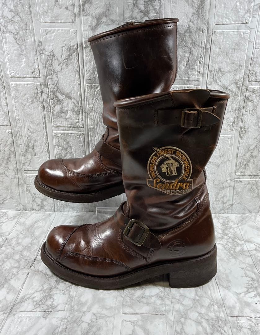 【美品】Sendra エンジニアブーツ　スチールトゥ　刺繍　ベッカム 27.5㎝