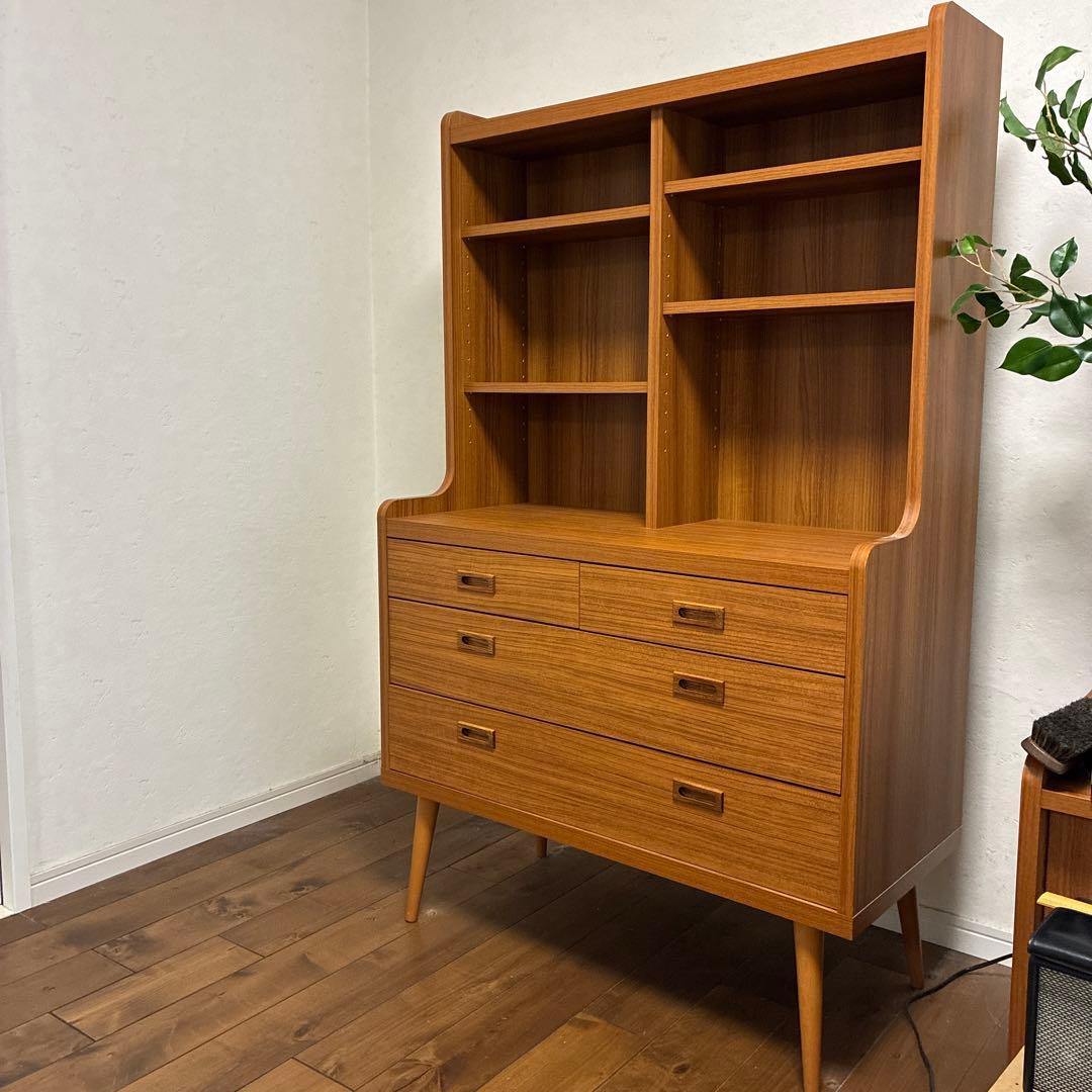 北欧家具　キャビネット 4棚 3引き出し