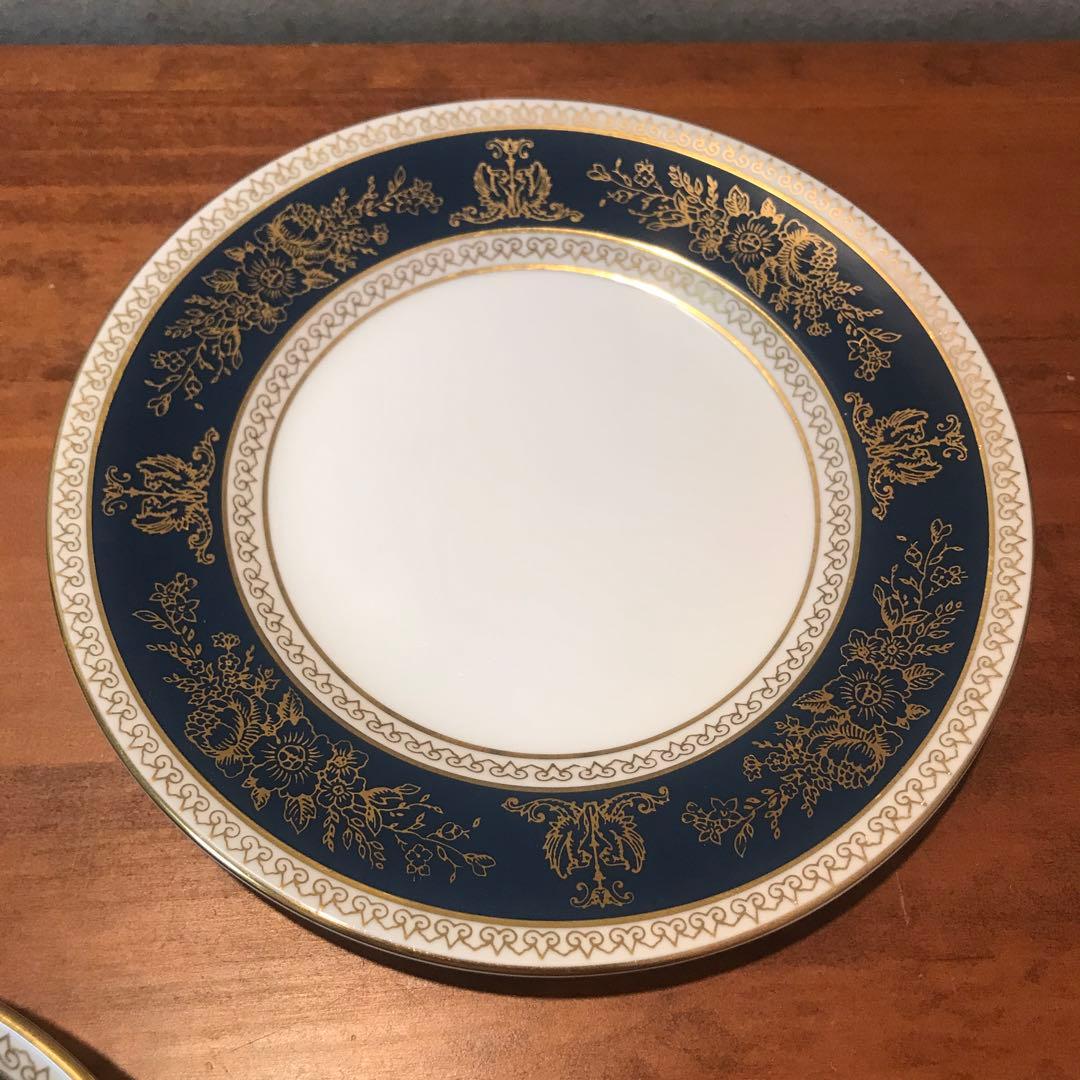 【2/4午前まで】ウェッジウッド　コロンビア　ブルー&ゴールド　トリオ2点セット