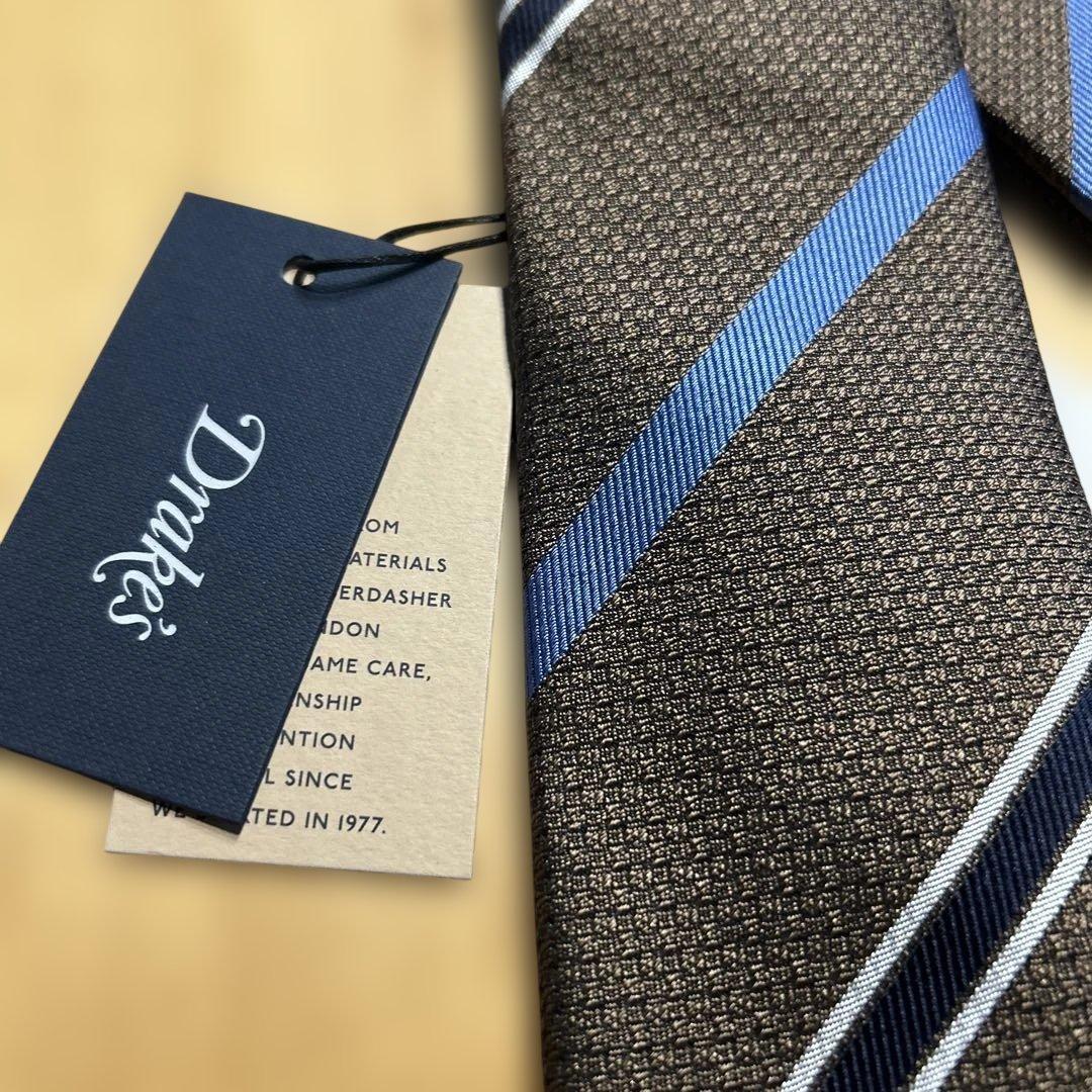 新品 Drake's ストライプ ネクタイ