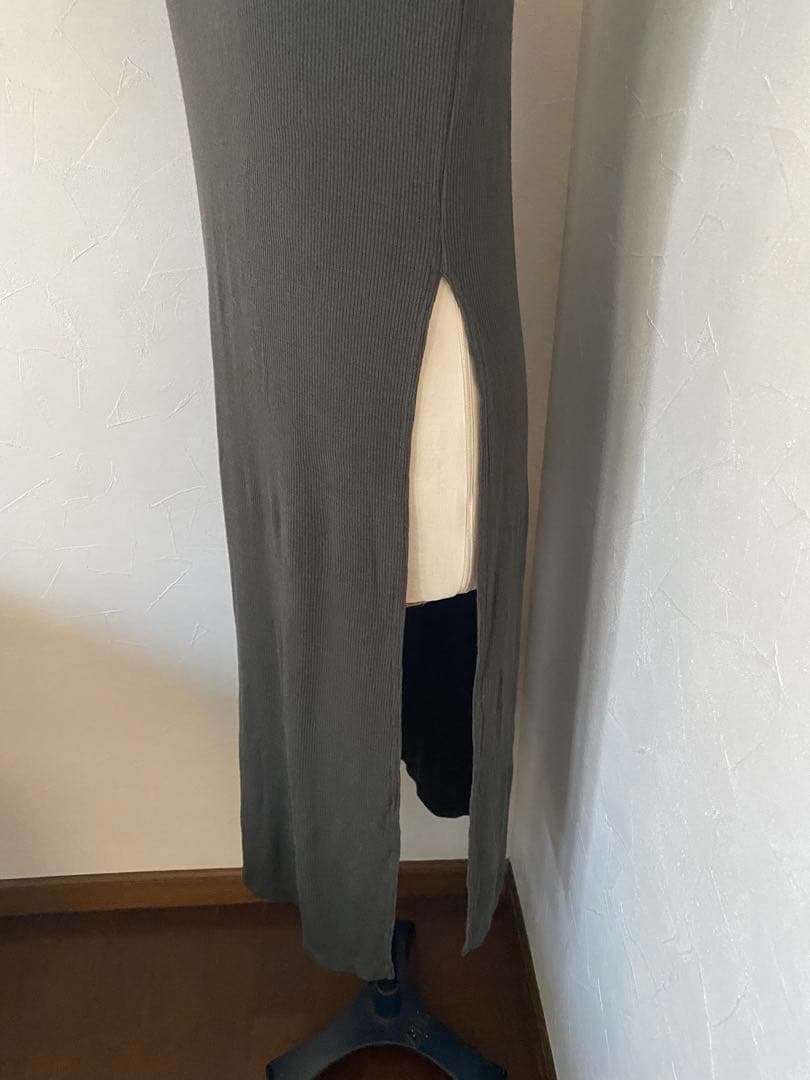 美品　カオス Chaos ウール サイドスリット タートルネック ワンピース