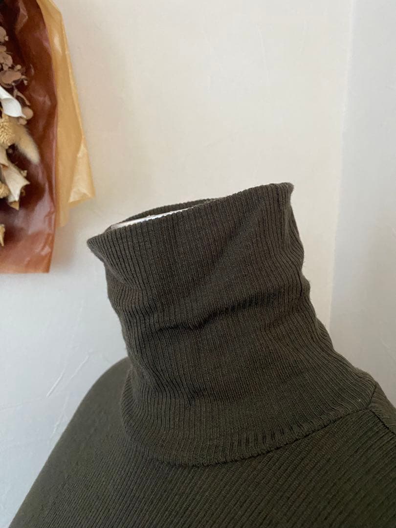 美品　カオス Chaos ウール サイドスリット タートルネック ワンピース