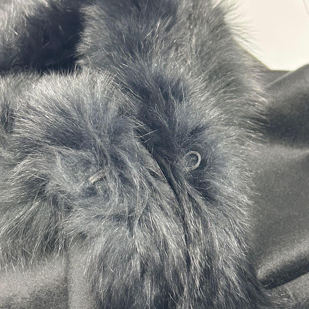 高級 Renato カシミヤ100 フォックスファー ポンチョ ブラック