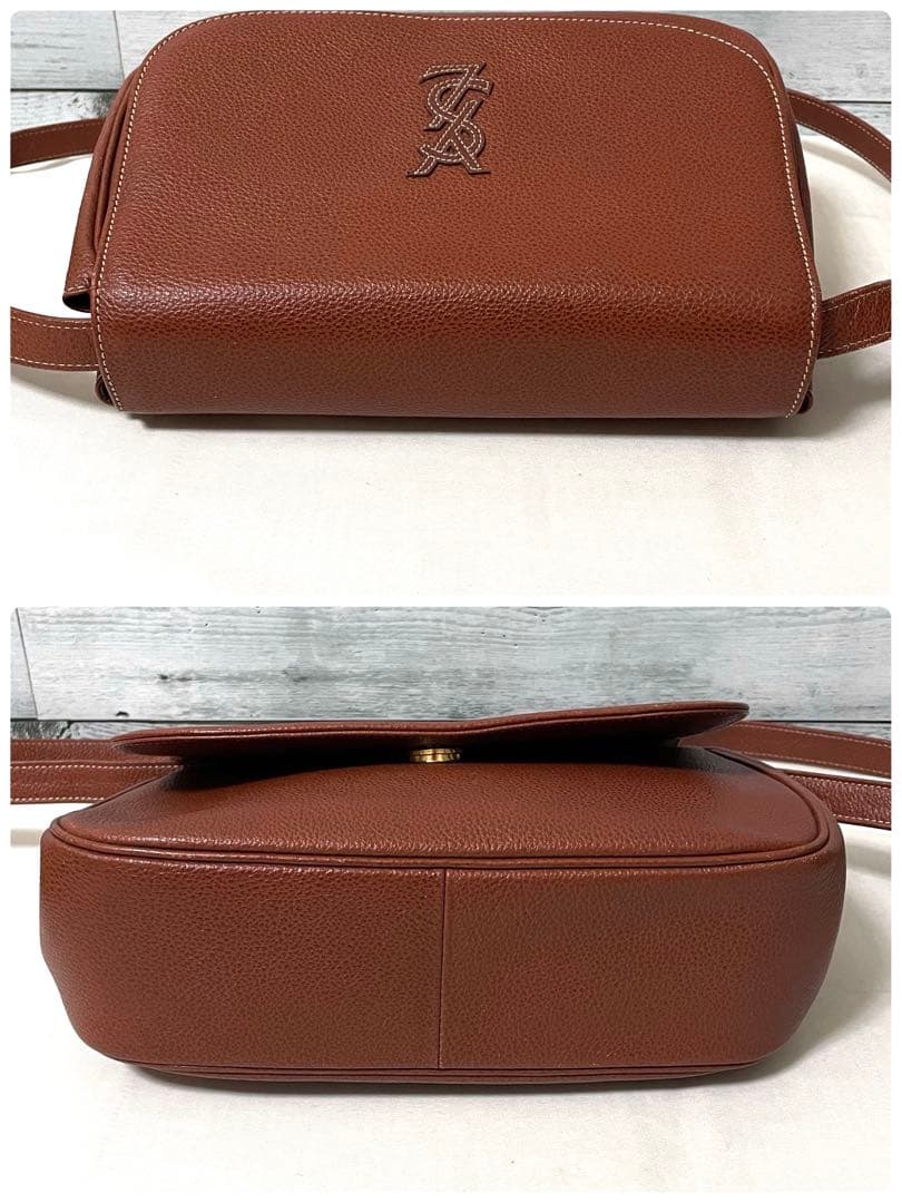 【美品】Yves Saint Laurent ショルダーバッグ ステッチロゴ
