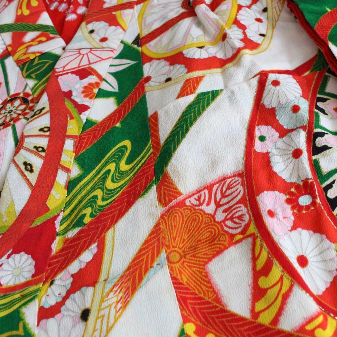 七五三 7歳 女の子 子供 アンティーク 着物 帯 セット